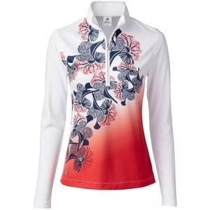 NWT Daily Sports Women's Minea Long Sleeve Golf Shirt, XXL, Coral, White, Navy